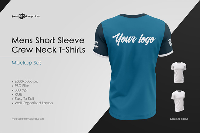 Download Mens Crew Neck T Shirts Mockup Set Free Psd Templates