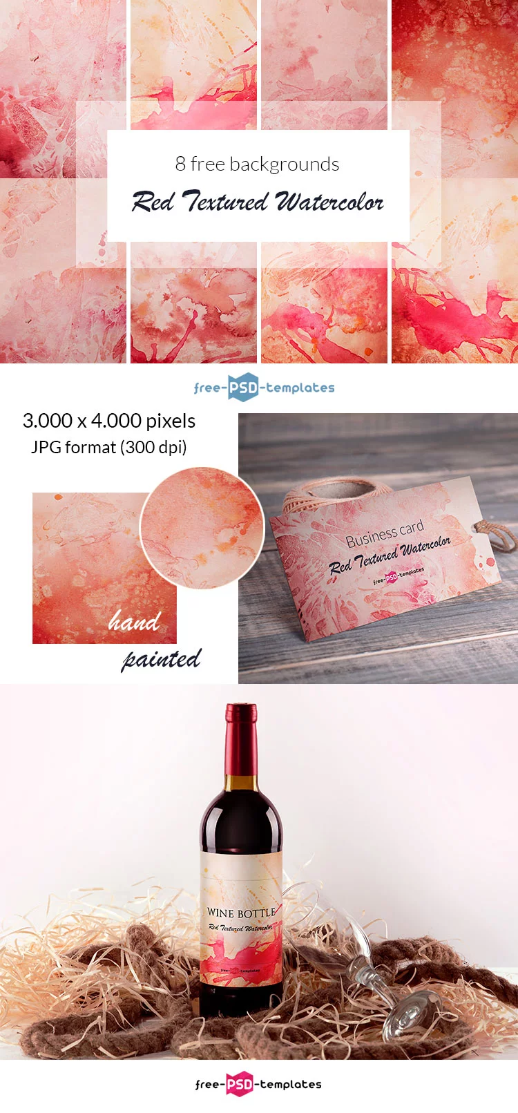 Free Red Textured Watercolor