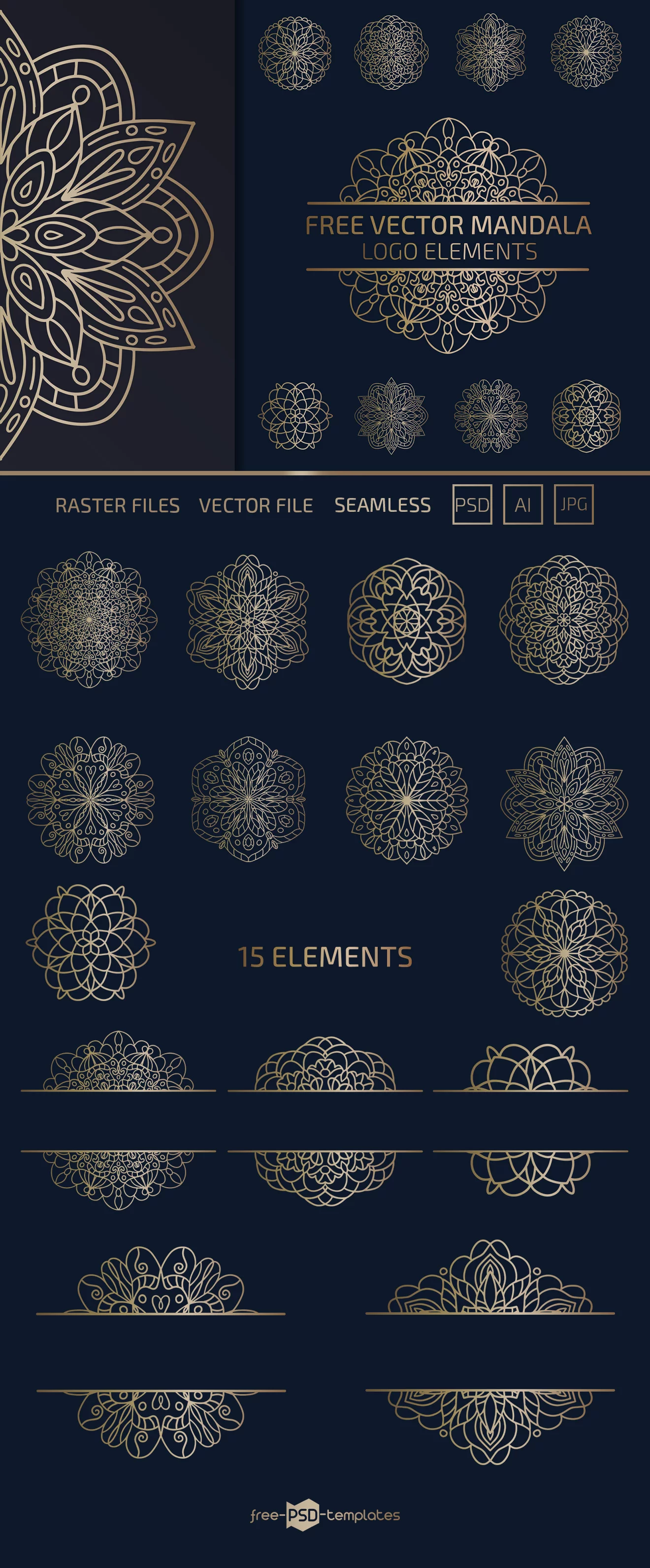 Free Vector Mandala Logo Elements