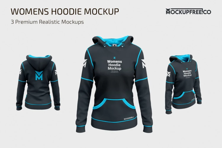 Women’s Hoodie MockUp Set in PSD