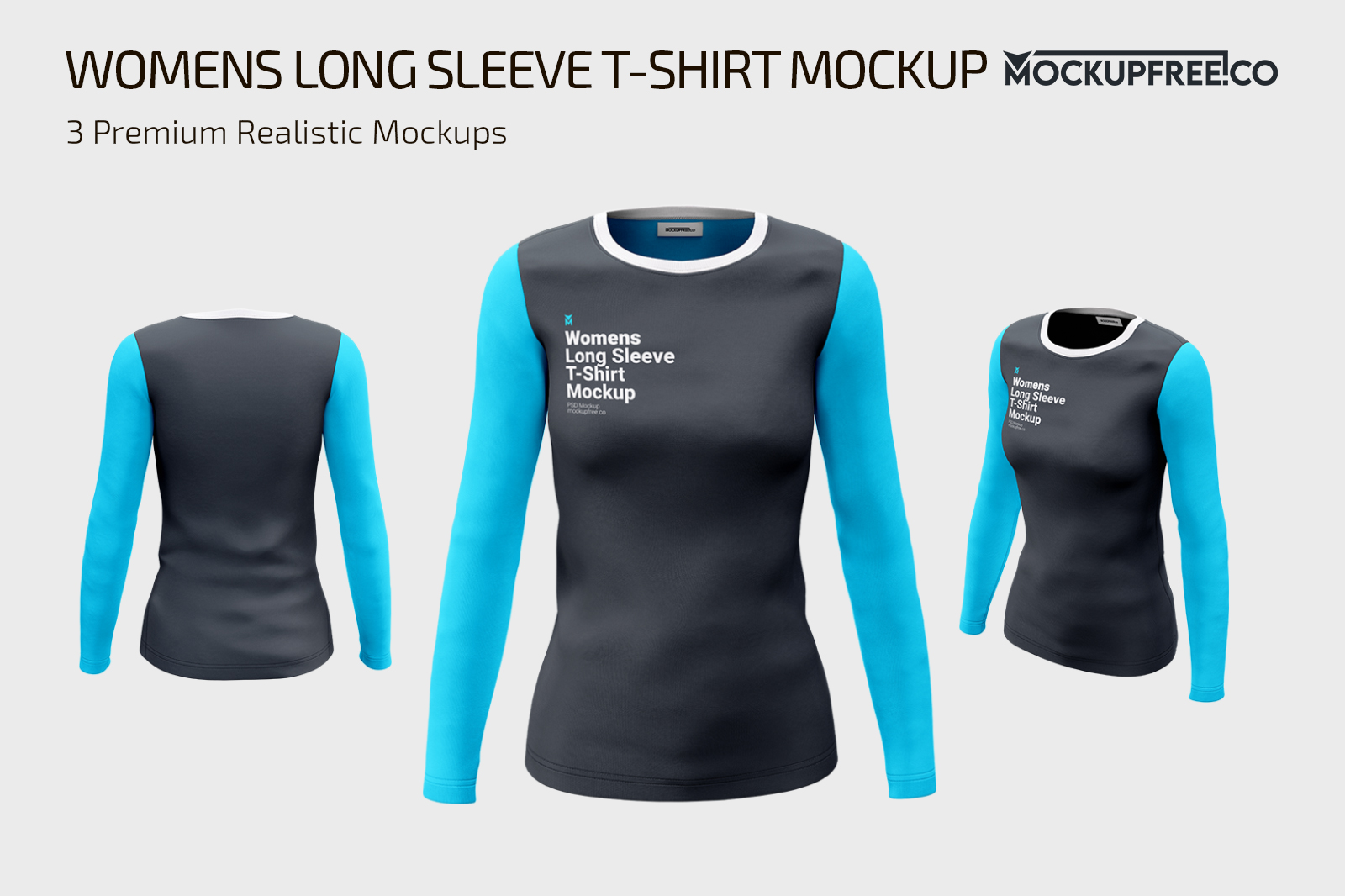 Women's Long Sleeve T-Shirts MockUps – Free PSD Templates