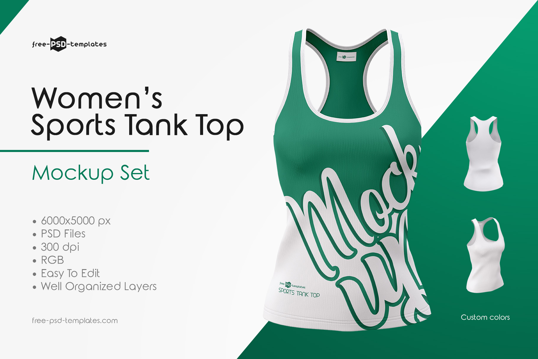 Download Women's Sports Tank Top Mockup Set | Free PSD Templates