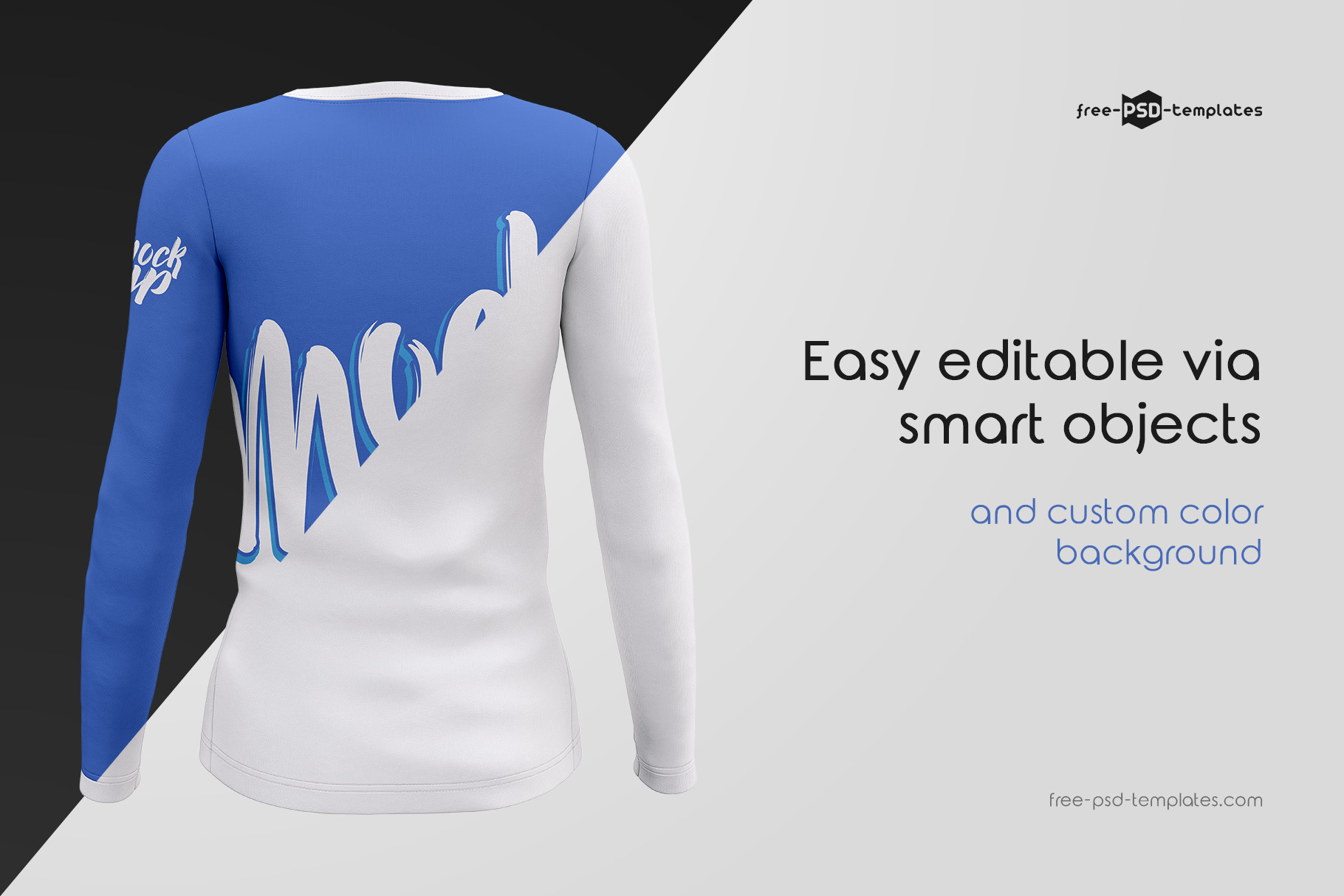 Women�s Long Sleeve TShirts MockUps Free PSD Templates