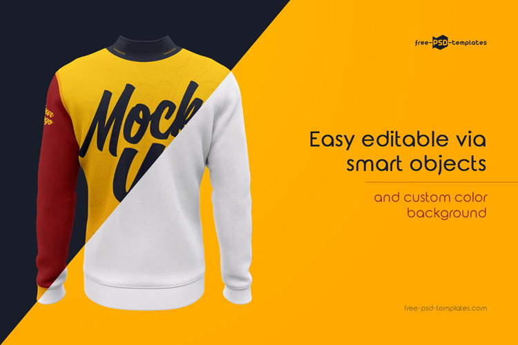 Download Mens Quarter Zip Collar Sweatshirt Mockup Set Free Psd Templates