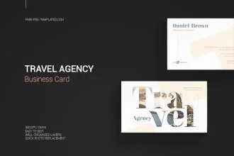 Free Travel Agency Business Card in PSD