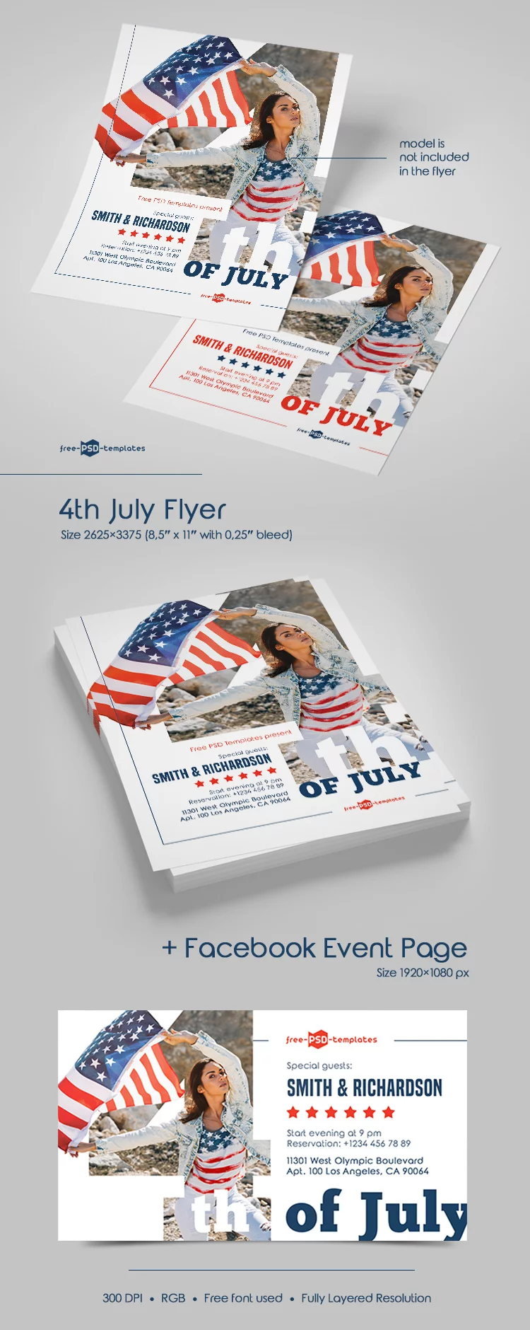 Free 4th July Flyer in PSD