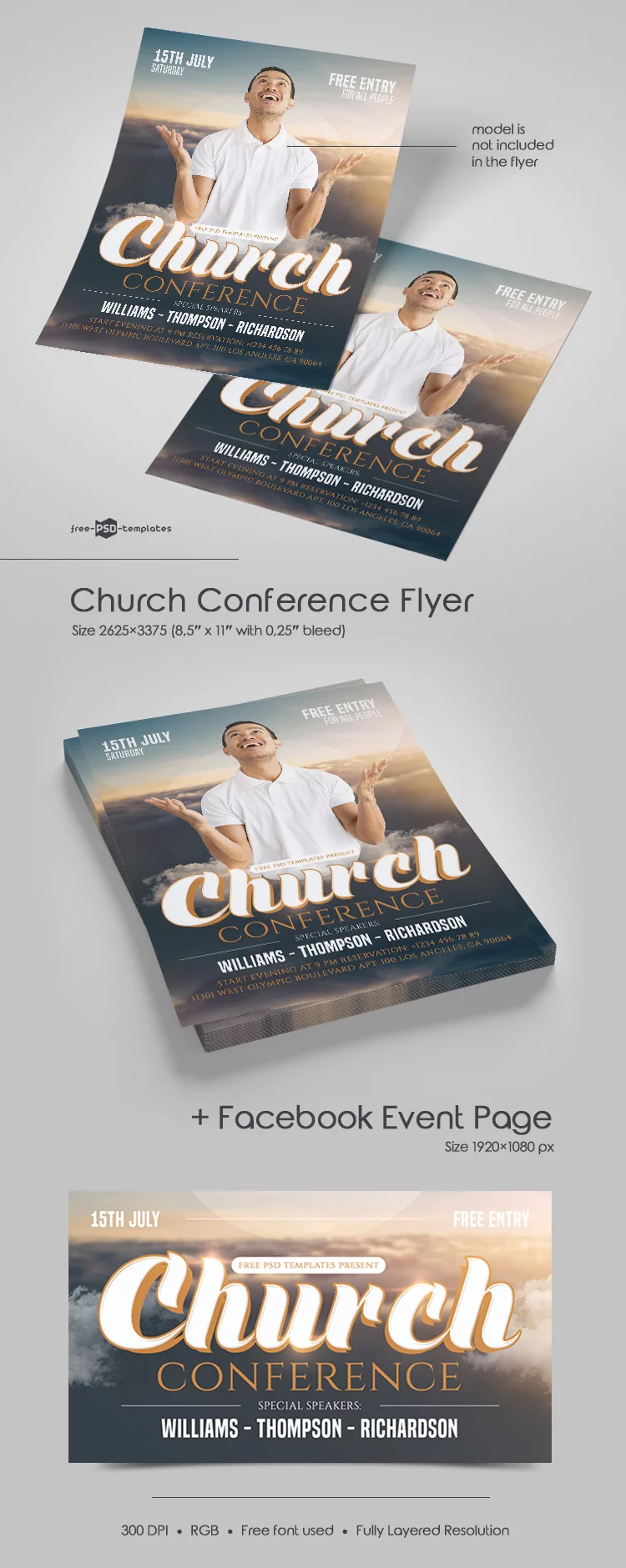 Free Church Conference Flyer in PSD