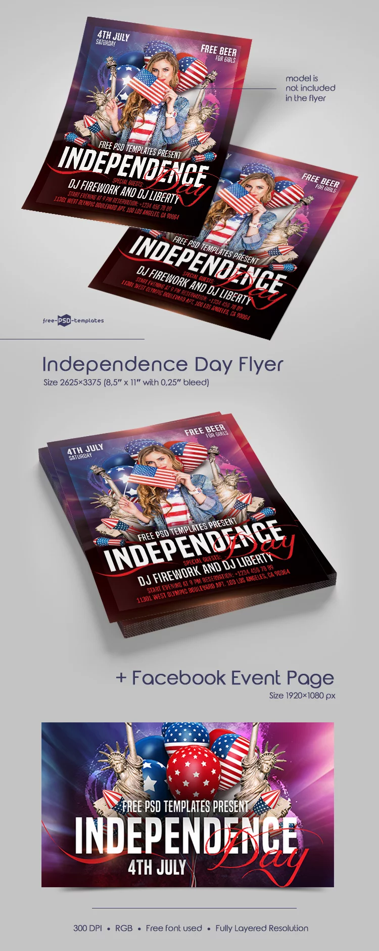 Free Independence Day Flyer in PSD