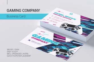 Free Gaming Company Business Card in PSD