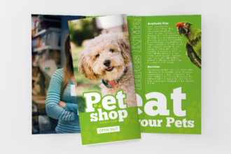 Free Pet Shop Tri-Fold Brochure in PSD Free Pet Shop Tri-Fold Brochure in PSD