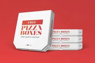 Free Pizza Boxes Mock-up in PSD