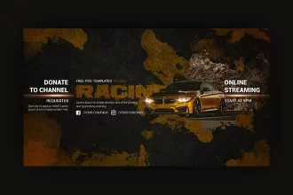 Free Racing YouTube Channel Banner