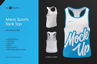 Mens Sports Tank Top MockUp Set Mens Sports Tank Top MockUp Set
