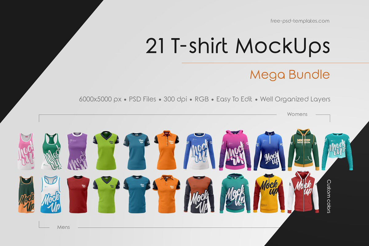 Download T Shirt Mockup Bundle | Free PSD Templates