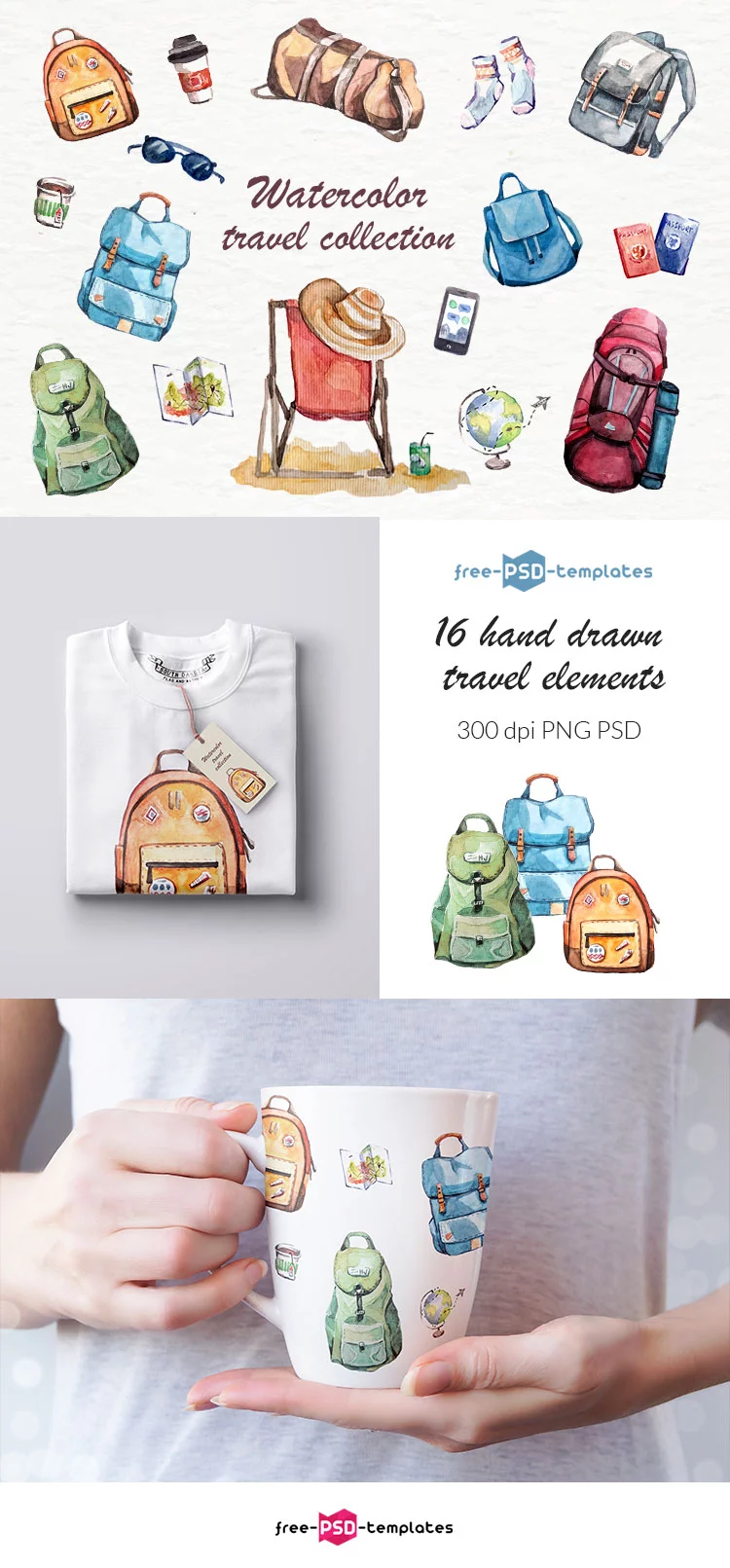 Free Watercolor Travel Collection