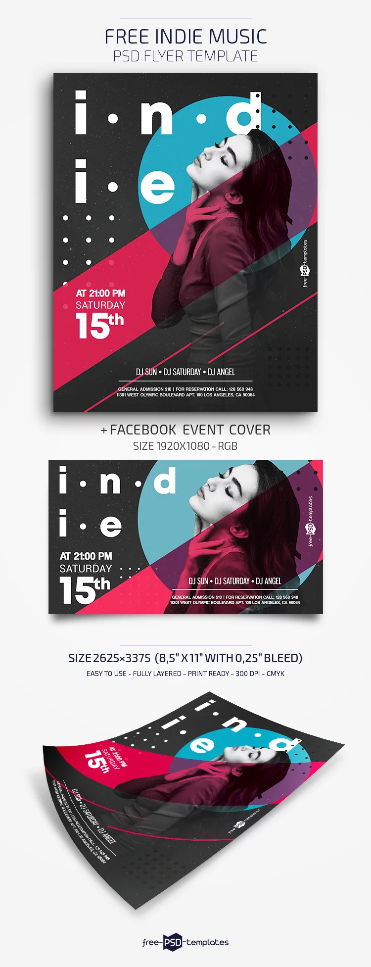 Free Indie Music Flyer in PSD