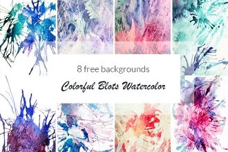 Free Colorful Blots Watercolor Background