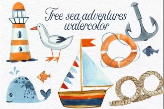 Free Sea Adventures Watercolor