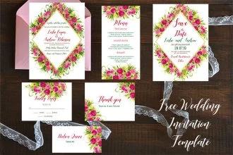 Free Wedding Invitation Template Daisies