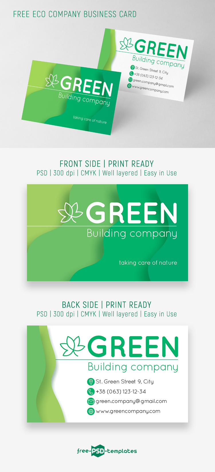 business card psd template construction