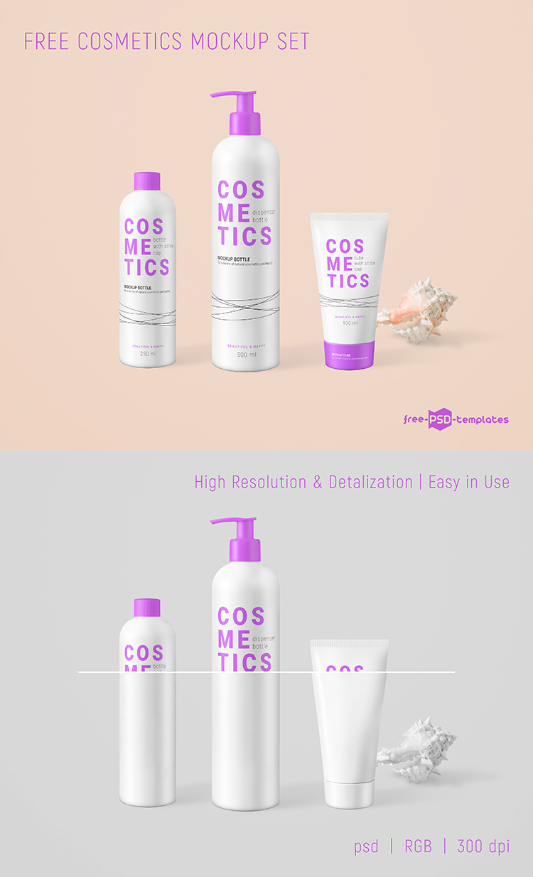 Download Free Cosmetics Mockup Set | Free PSD Templates