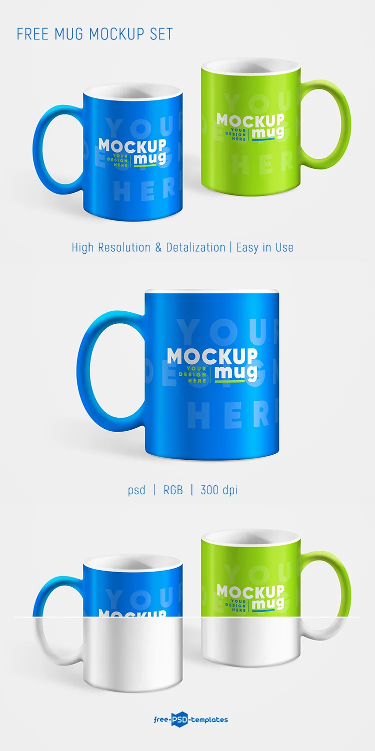 Free Mug Mockup PSD Set