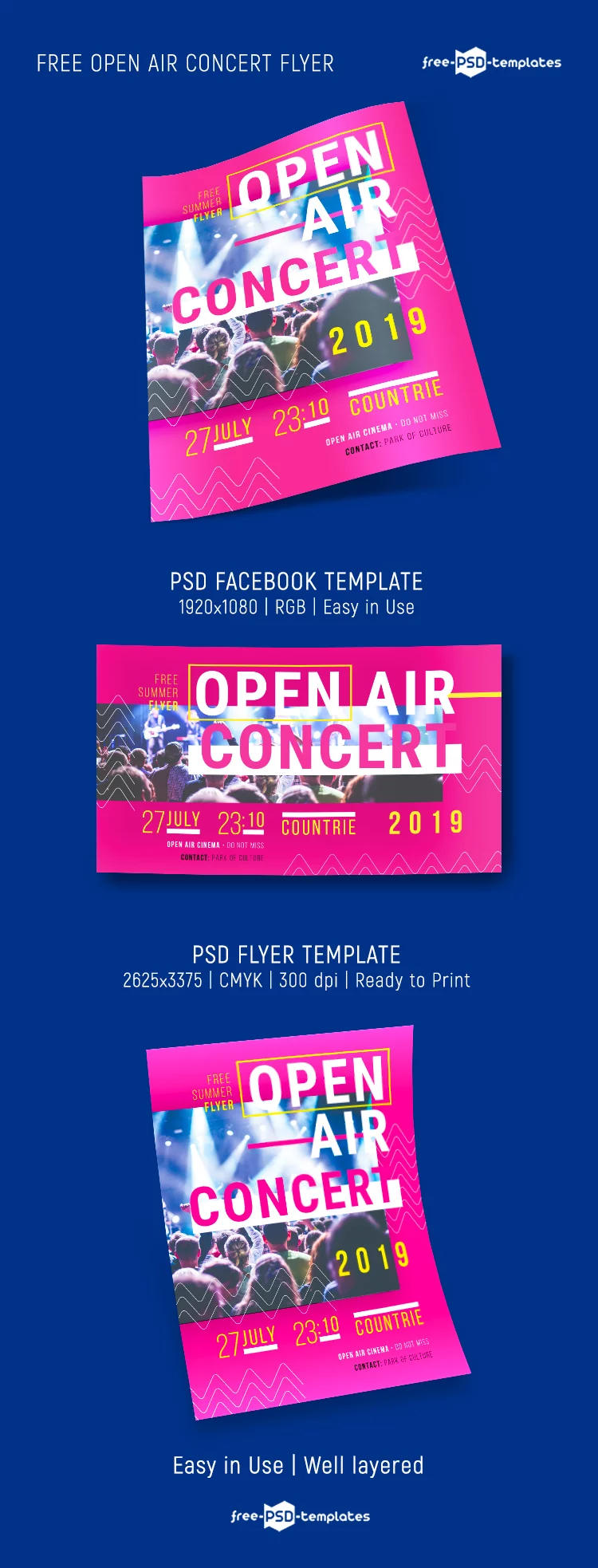 Free Music Concert Flyer template (PSD)