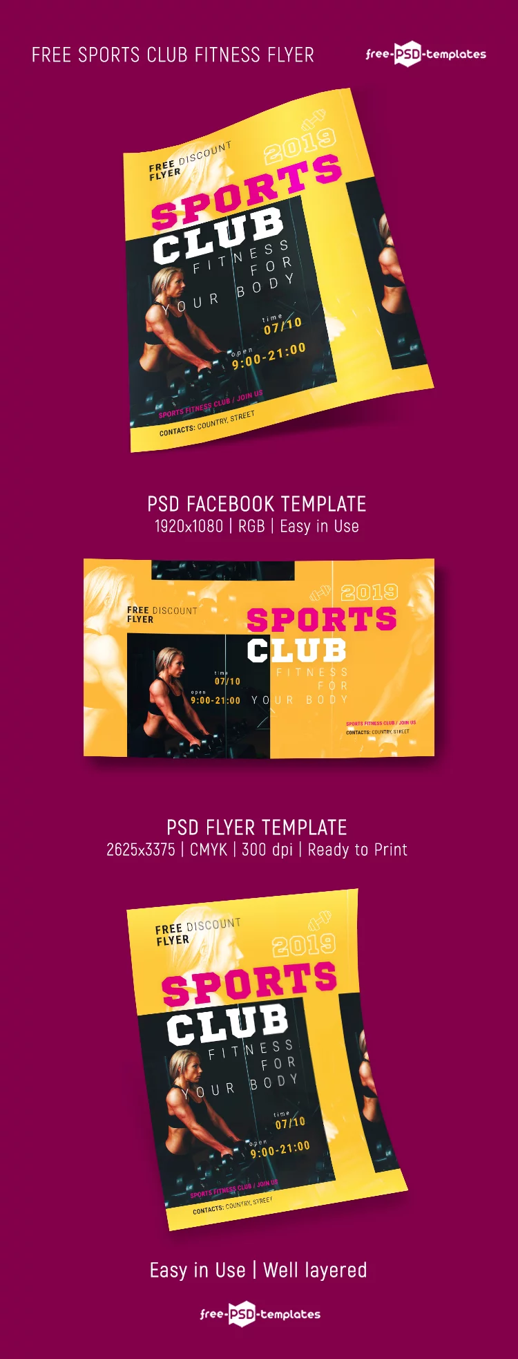Free Sports Club Fitness Flyer