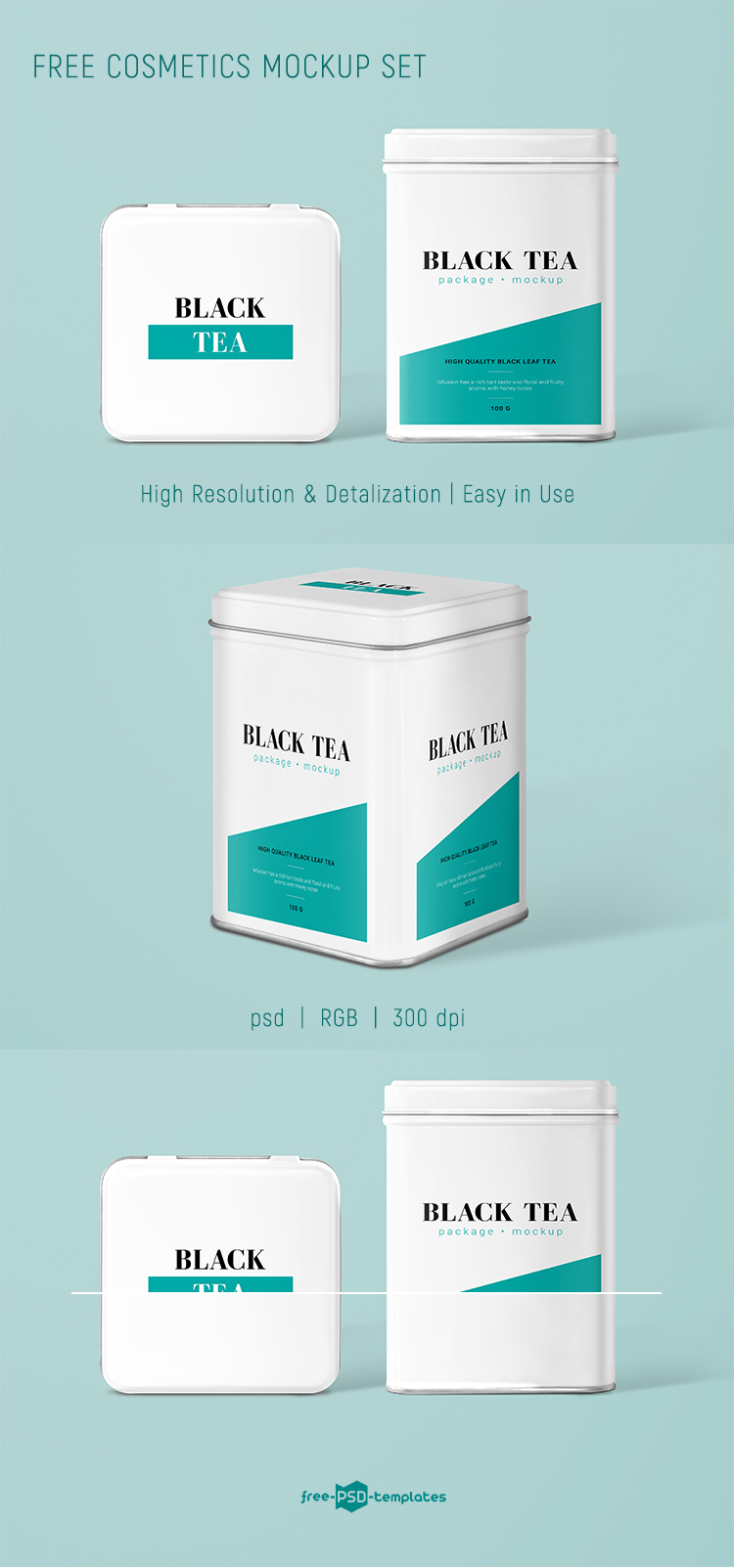 Download Free Tea Package Mockup Set | Free PSD Templates