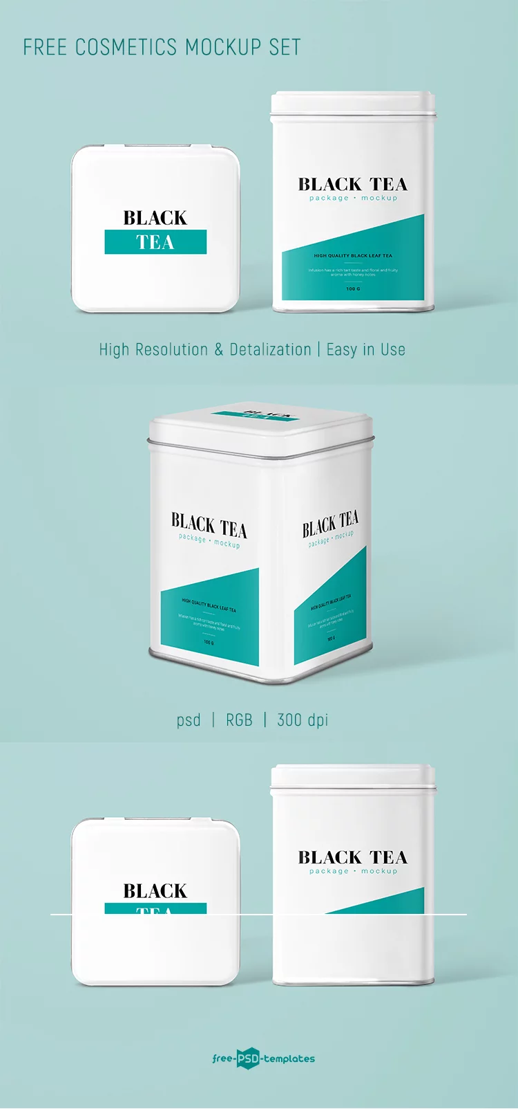 Free Tea Package Mockup Set