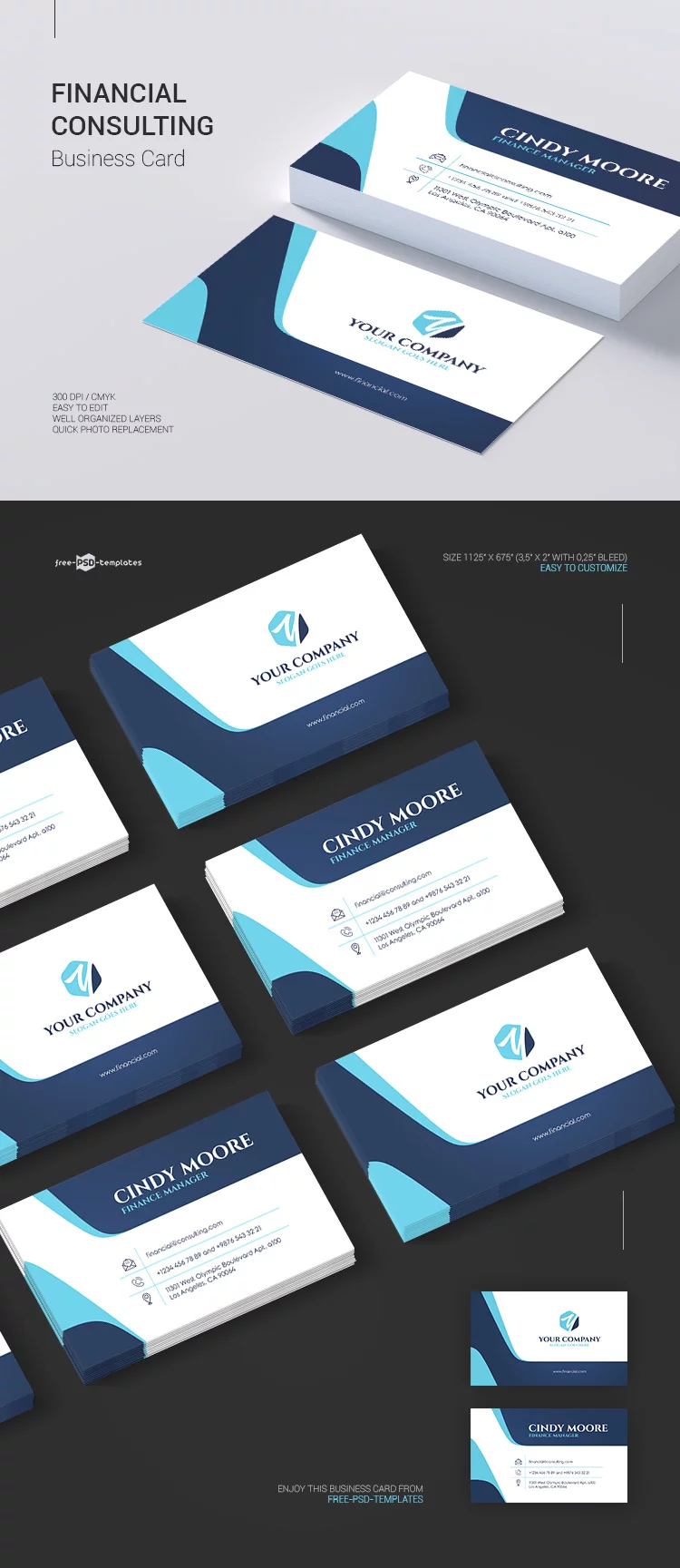 Free Financial Consulting Business Card in PSD