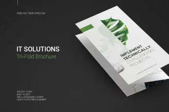 Free IT Solutions Tri-Fold Brochure in PSD