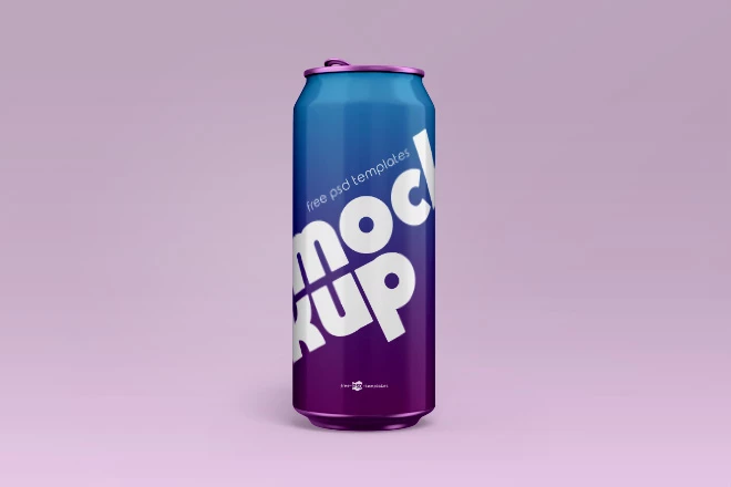 2 Free Glossy Aluminium Can Mock-ups in PSD