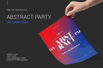 Free Abstract Party Flyer in PSD