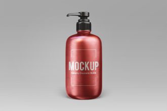 Free Metallic Cosmetic Bottle Mock-up in PSD
