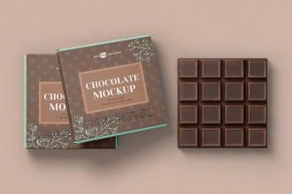 Free PSD Bar of Chocolate Mockup Template