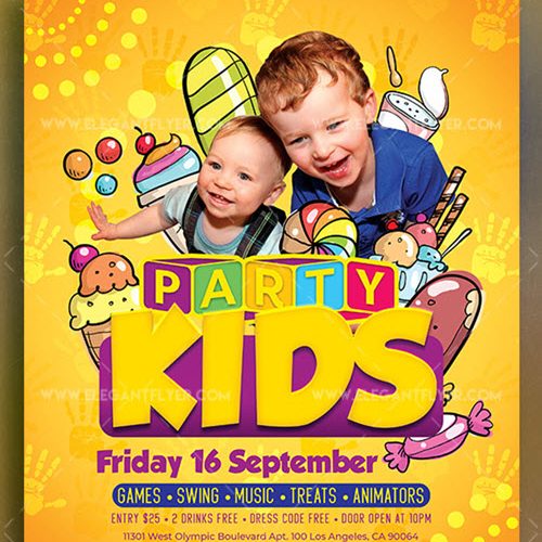 Kids Party – Free Flyer PSD Template