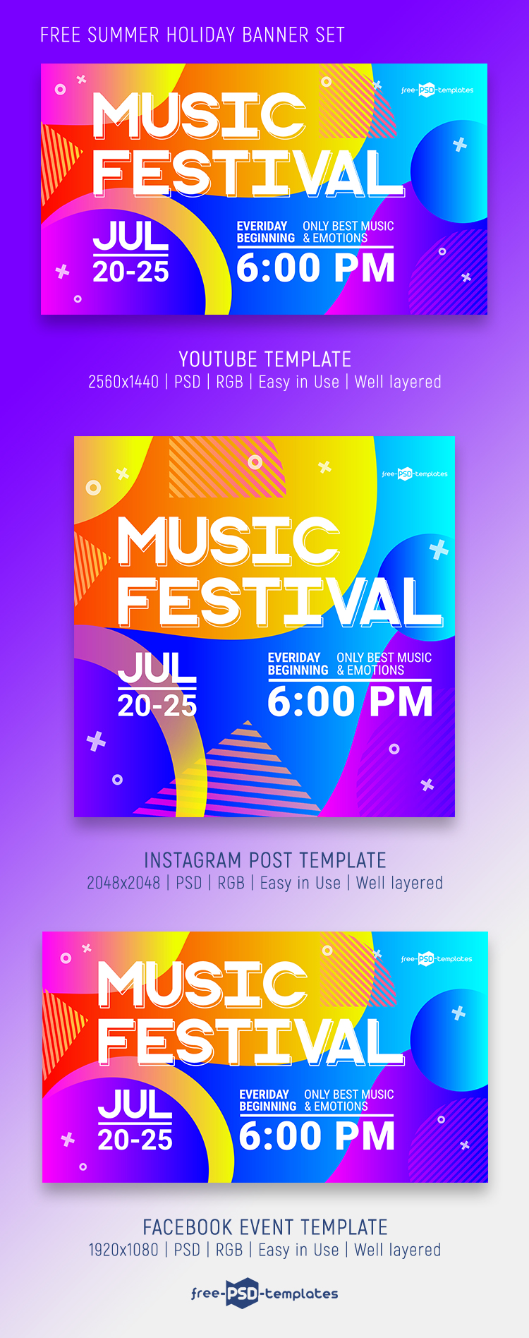 Free Music Festival Banner Set Free Psd Templates