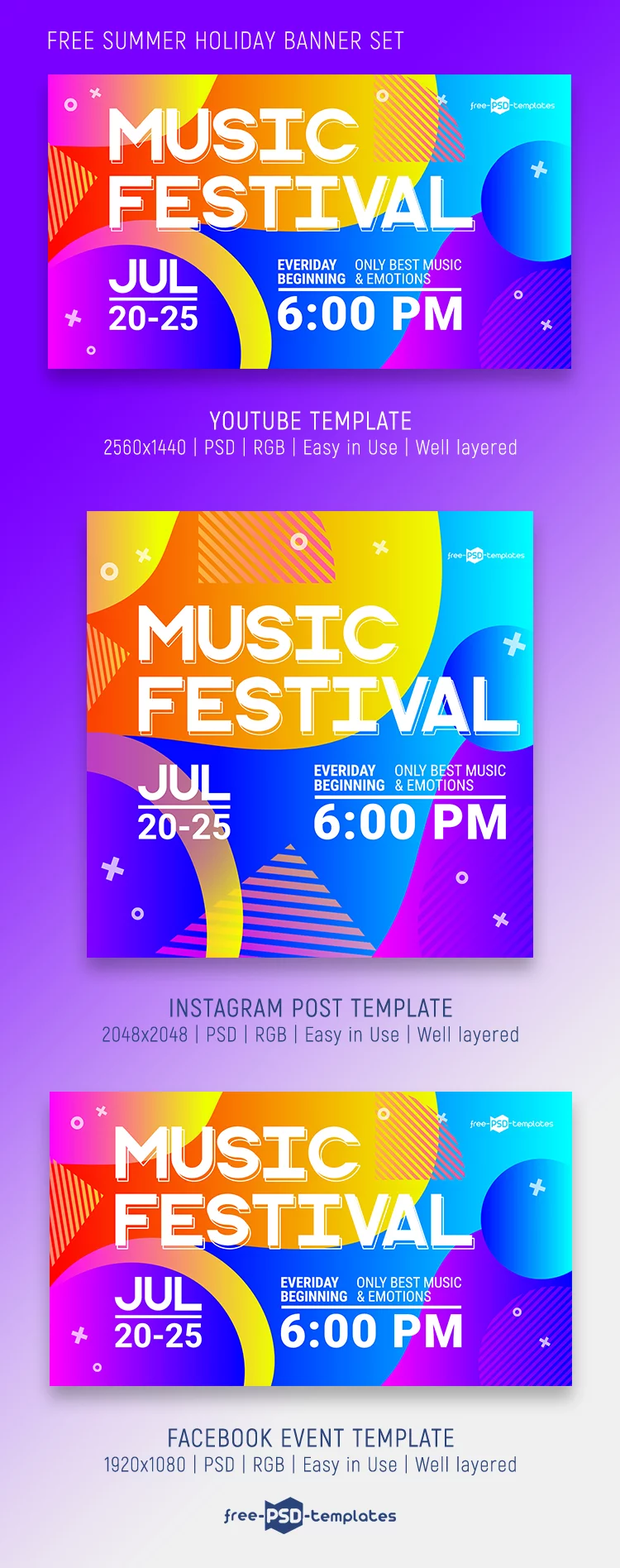 Free Music Festival Banner Set