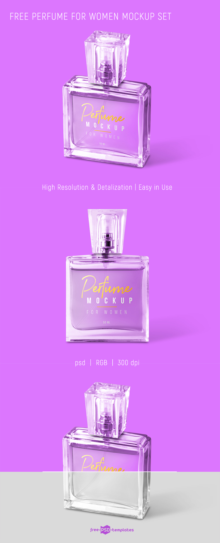 Free Perfume For Women Mockup Set Free Psd Templates