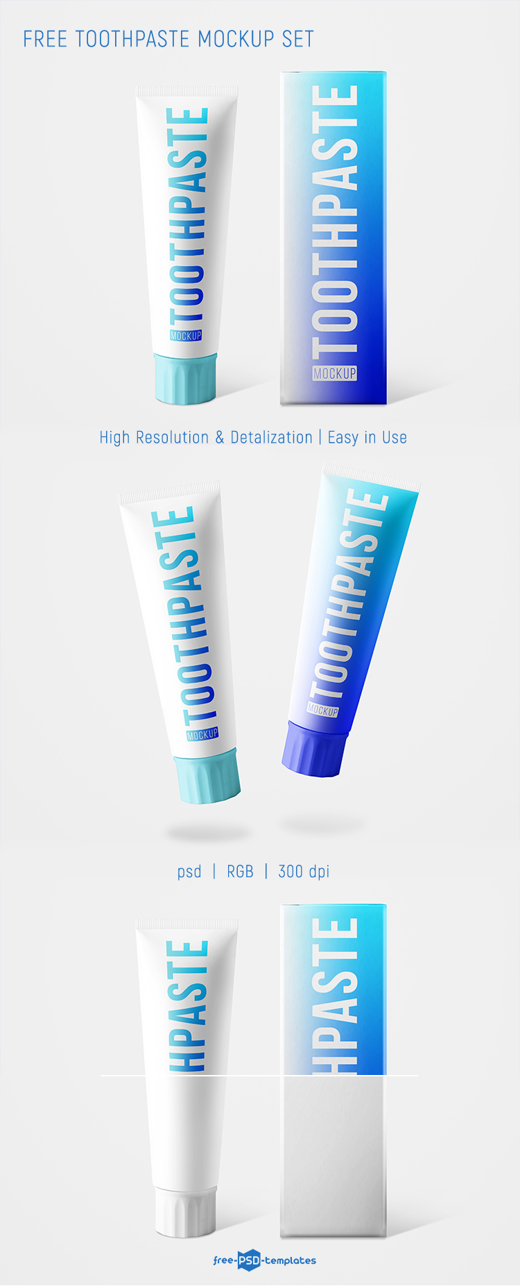 Download Free Toothpaste Mockup Set Free Psd Templates PSD Mockup Templates