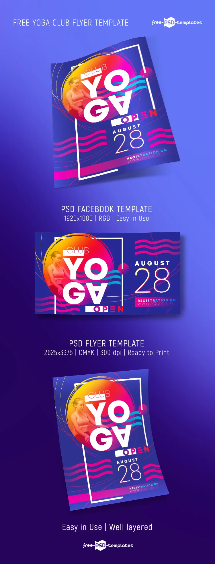 Free Yoga Club Flyer Template