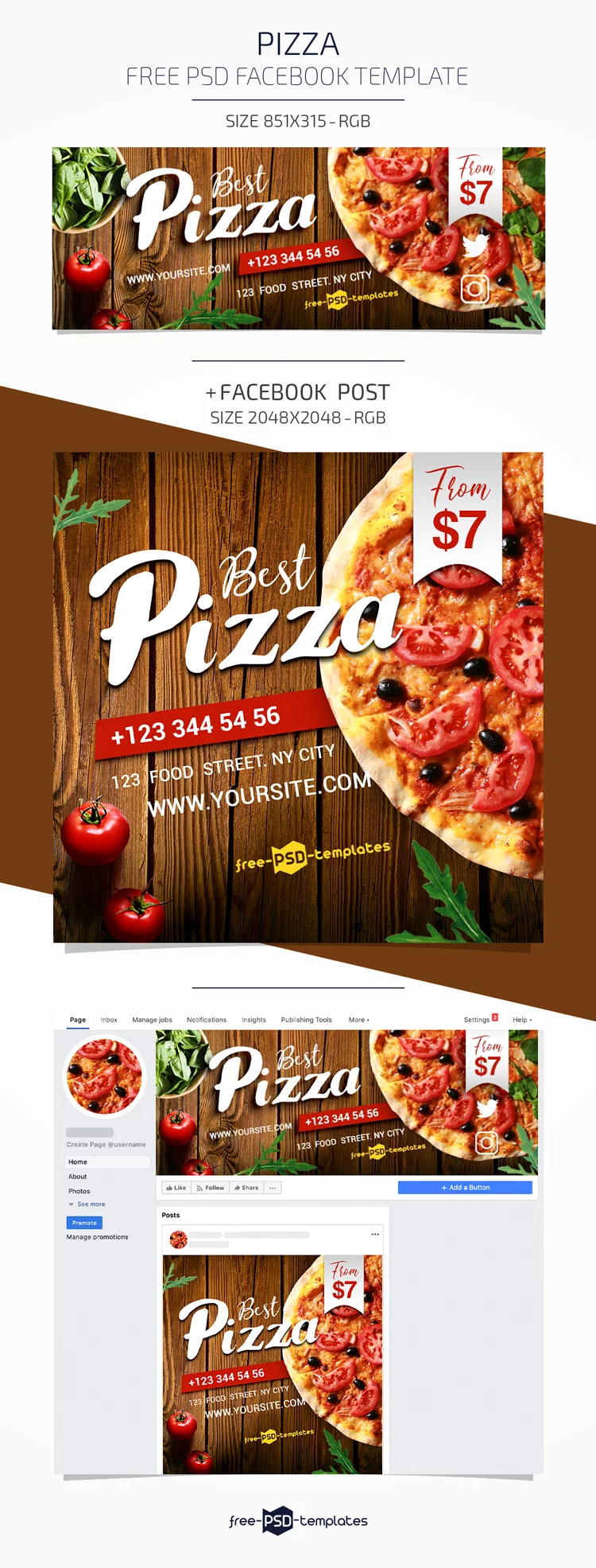 Free Pizzeria Facebook Cover Template