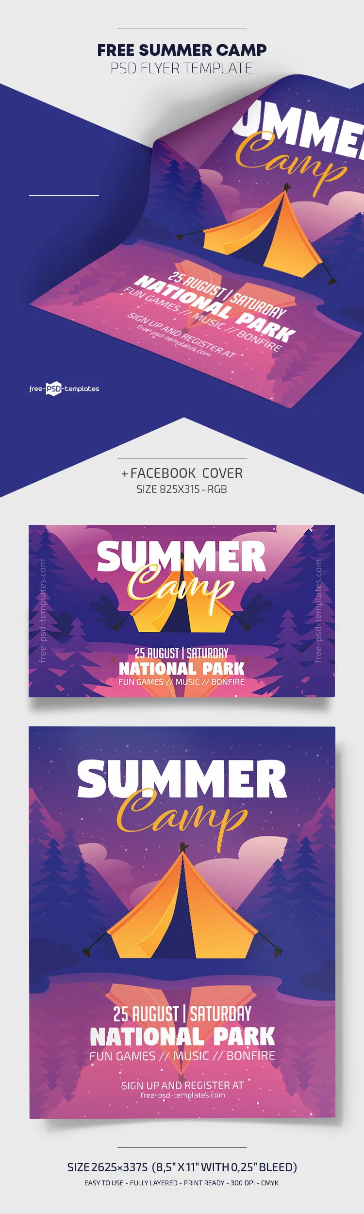 Free Summer Camp Flyer in PSD