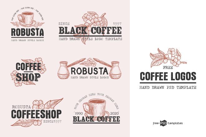 Download Free Vector Coffee Logo Set Template Free Psd Templates