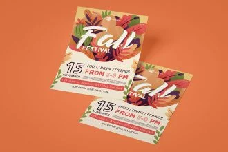 Free Fall Festival PSD Flyer Template
