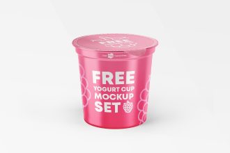 Free PSD Yogurt Cup Mockup Set