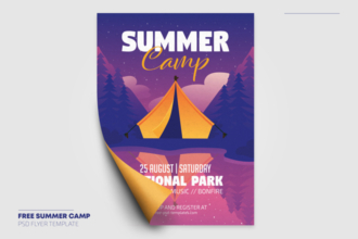Free Summer Camp Flyer in PSD Free Summer Camp Flyer in PSD