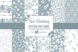 Free Vector Wedding Patterns Set Template