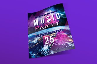 Free Summer Music Party Flyer Template